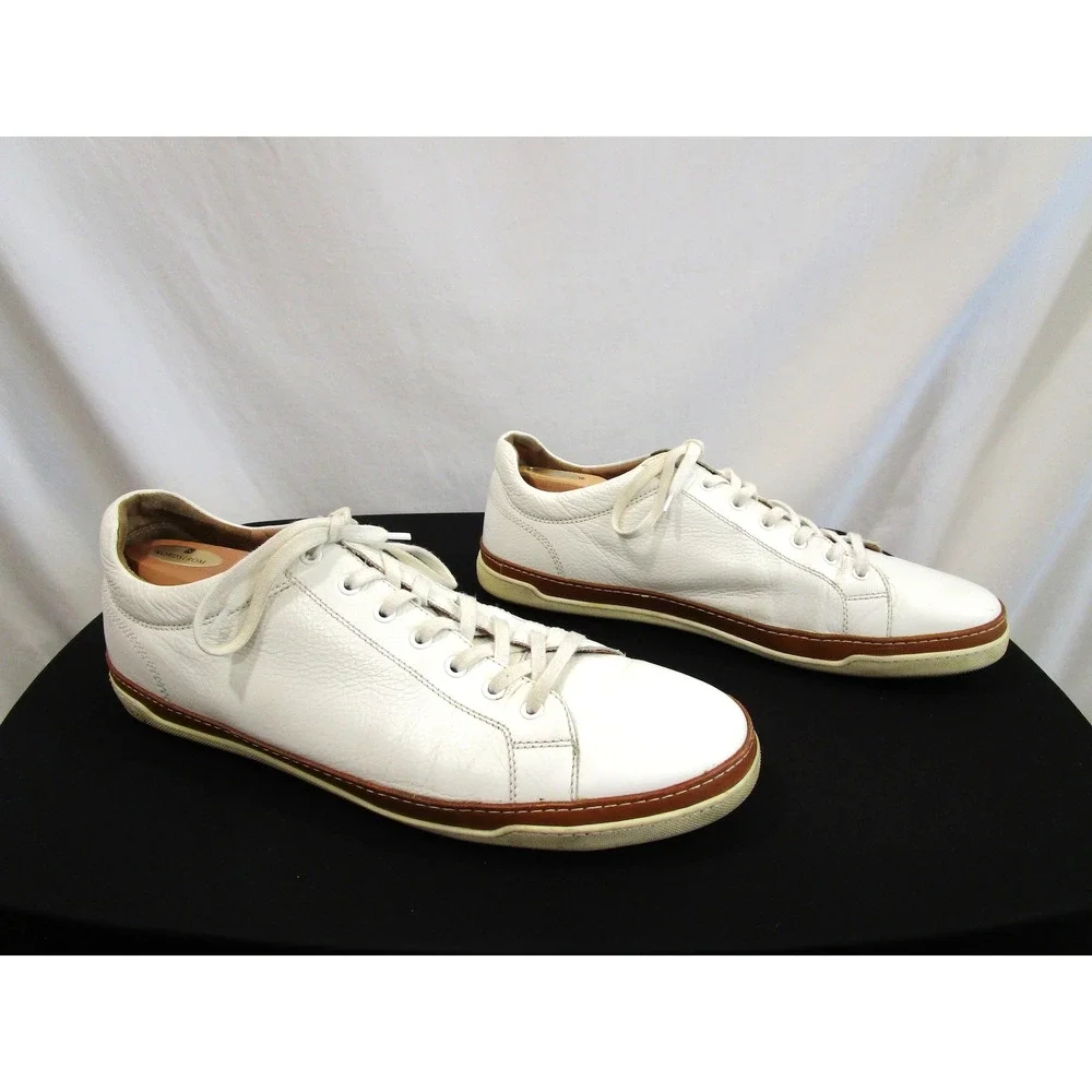 Allen Edmonds Porter Derby Low Top White Leather Sneaker Men Sz 14 D